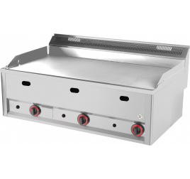 3 zónás RedFox asztali gázüzemű rostlap sima, krómozott sütőfelülettel